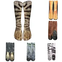 3D Animals Paw Print Socks Unisex Casual Dog Horse Zebra Pig Cat Paw Socks Children Funny Leopard Tiger for Party