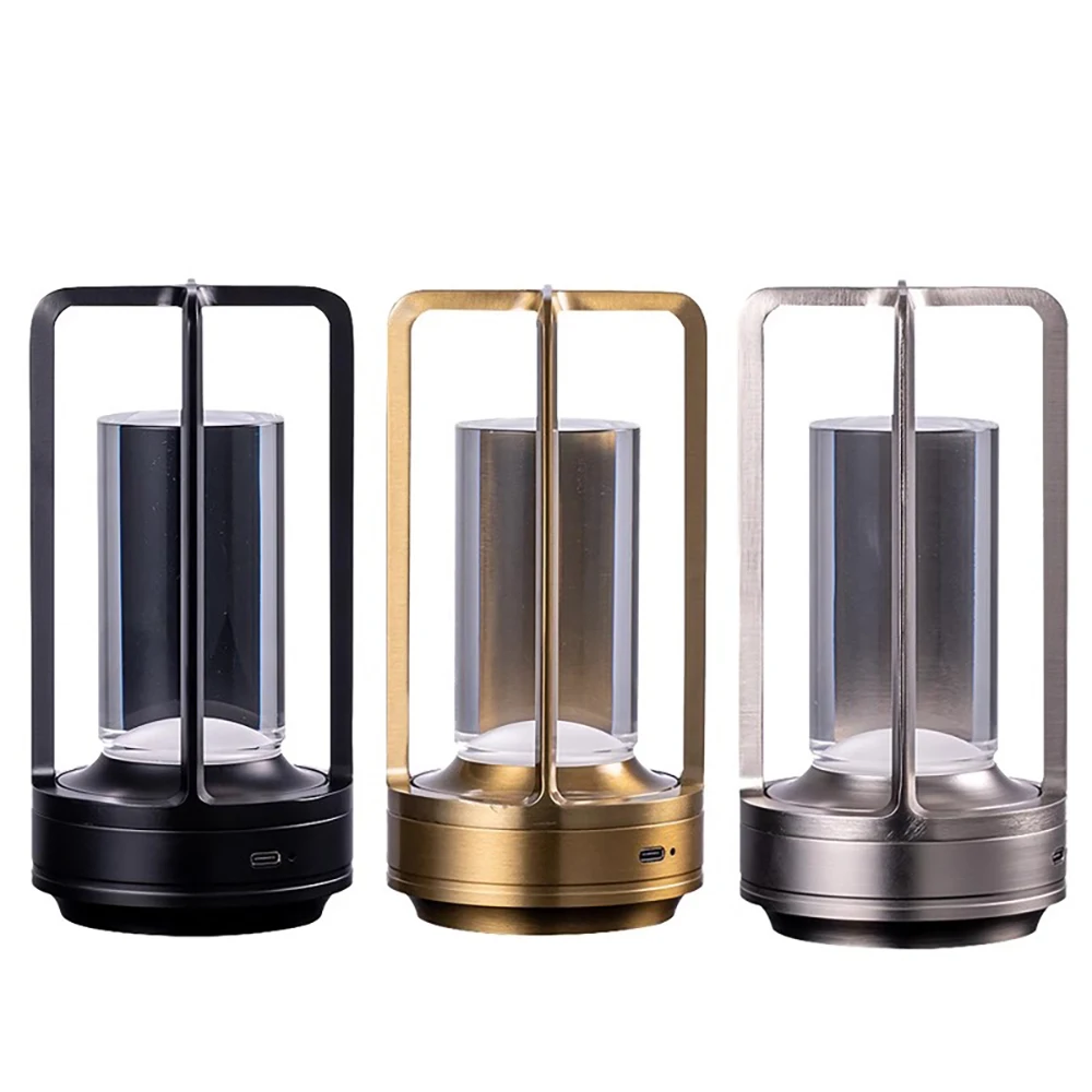 الكريستال مصباح البلاستيك السرير الجدول غرفة نوم Led اللمس الجدول مصباح مطعم الديكور جو ضوء الليل