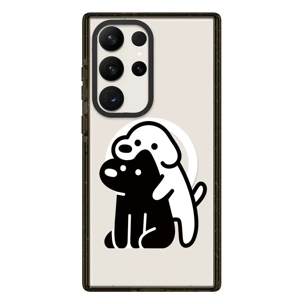 

Dog Friend MagSafe Acrylic Border Magnetic Phone Case for Samsung Galaxy S 22U S23 Ultra S24 Ultra Cover Protective Shell