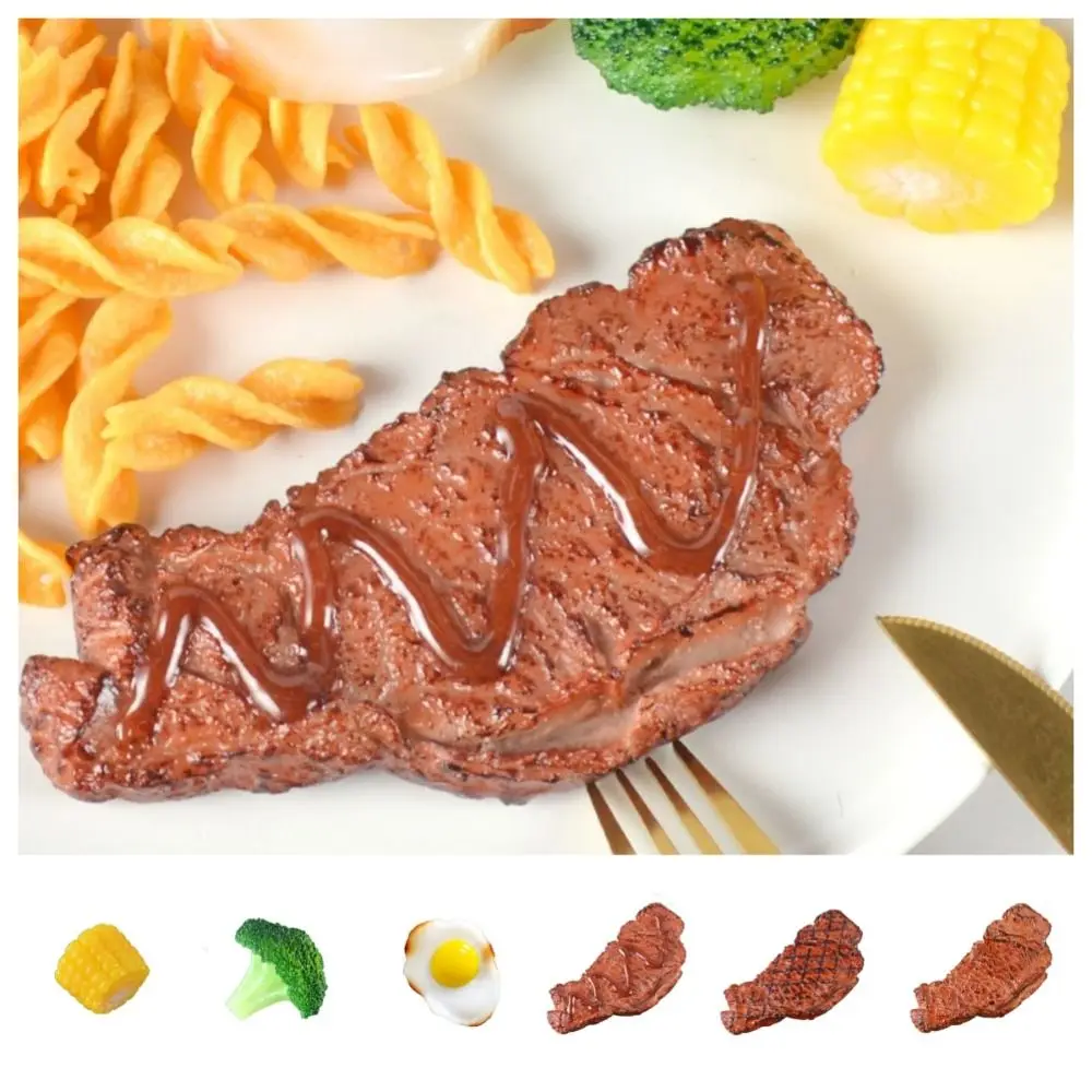 Simulation de nourriture occidentale, modèle de Steak, jeu de Simulation, jouets de cuisine, faux œufs frits, brocoli, maïs, jouets alimentaires pour enfants/enfants