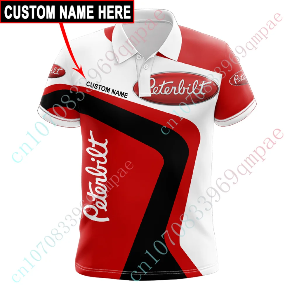 Peterbilt T Shirt For Men Harajuku Short Sleeve Casual Golf Wear Unisex Clothing Anime Polo Shirts And Blouses Custom Logo