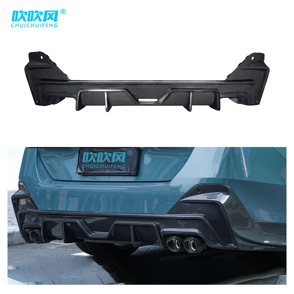 For BMW G60 530i 540i 2024-IN Dry Carbon Fiber Car Rear Bumper Diffuser Spoiler Lip Splitter Rear Bumper Lip Protector Guard