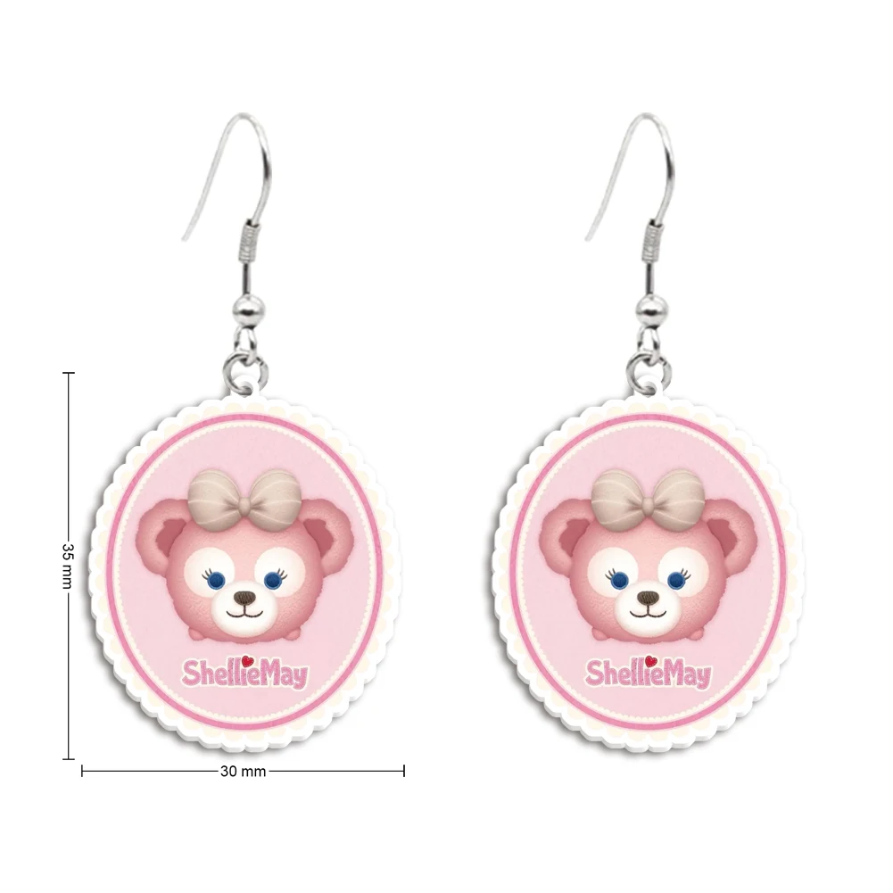 

Disney Duffy Bear Pink Earrings Acrylic Dangle Drop Resin Earrings Cute Spring Summer Earings Gift