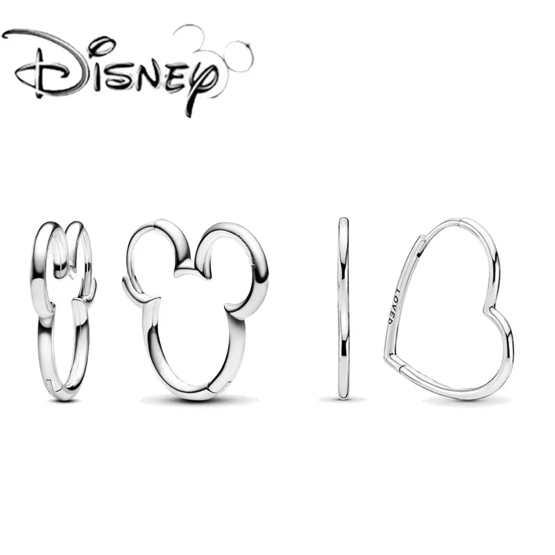 Disney 2025 new popular creative Mickey Mouse silhouette hoop earrings for women's exquisite luxury high-quality jewelry gifts