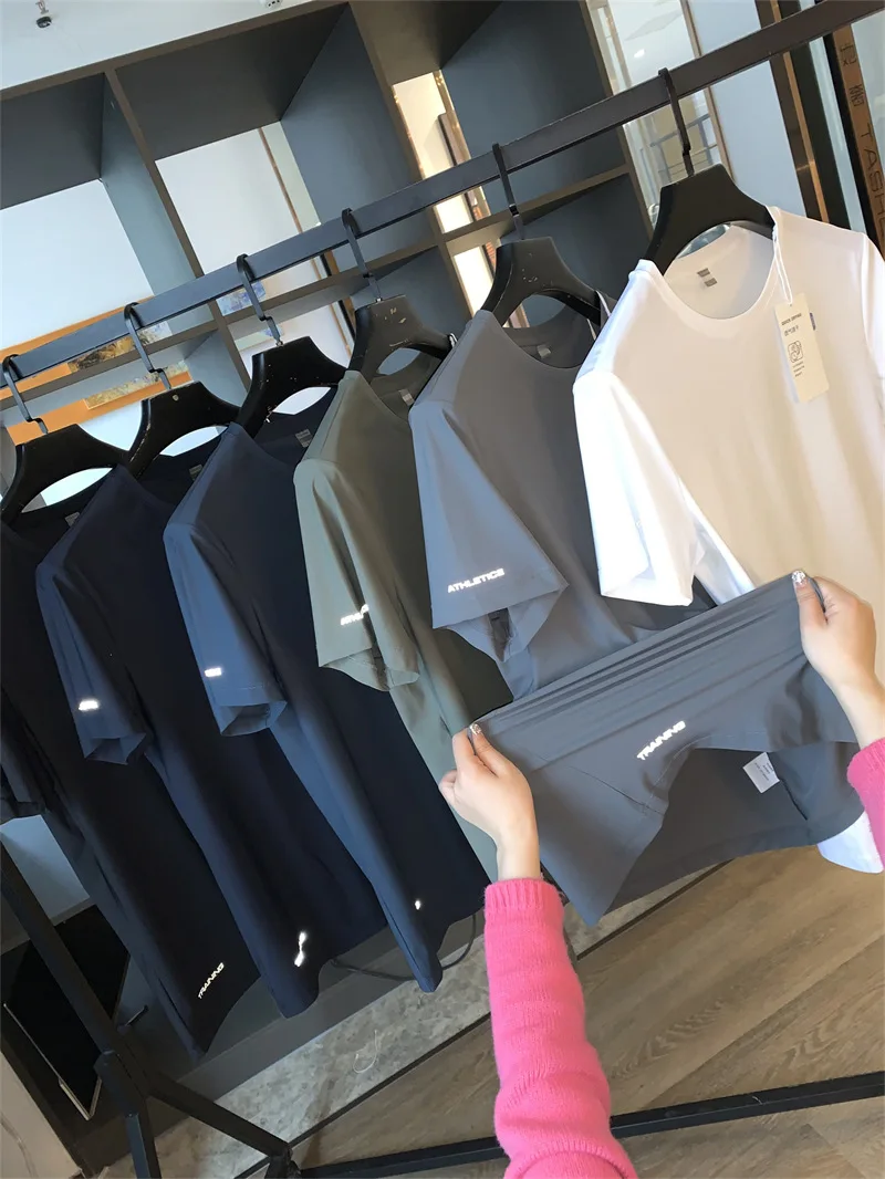 

Miosam Высококачественная мужская летняя ультрамягкая удобная дышащая быстросохнущая футболка с технологией впитывающей пот ткани спортивные топы