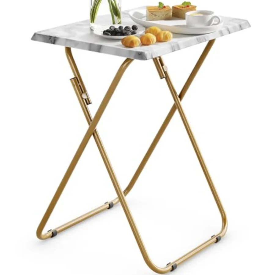 

Folding TV Tray Table -Stable Tray Table with No Assembly Required TV Dinner Tray for Eating Foldable Snack Tables for Bed and