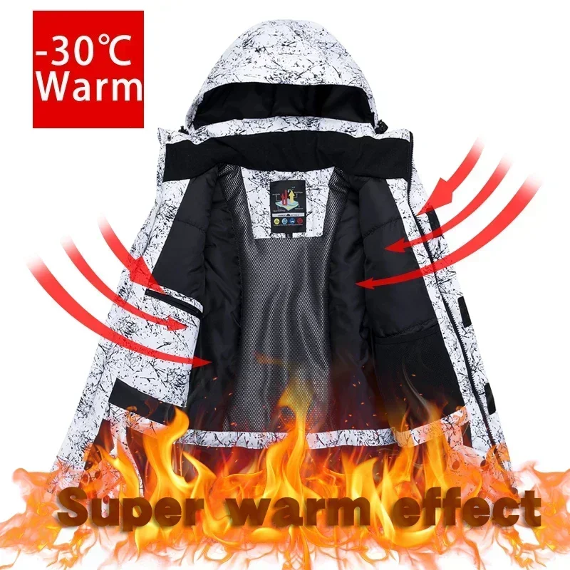 Veste et pantalon de ski imperméables pour garçons et filles, vêtements de ski pour enfants, manteau épais et chaud, équipement de ski de neige, 506, hiver