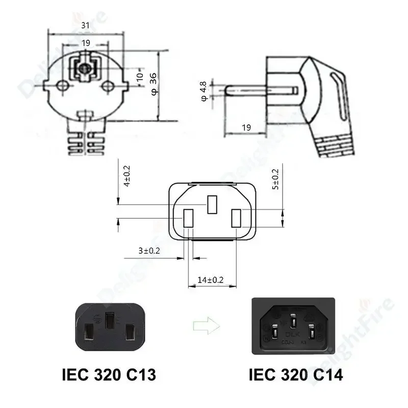 EU Plug Power Supply Cable 1.5m IEC320 C13 AC Power Extension Cord For PC Computer Monitor PSU Antminer Printer LG TV PS4 Pro