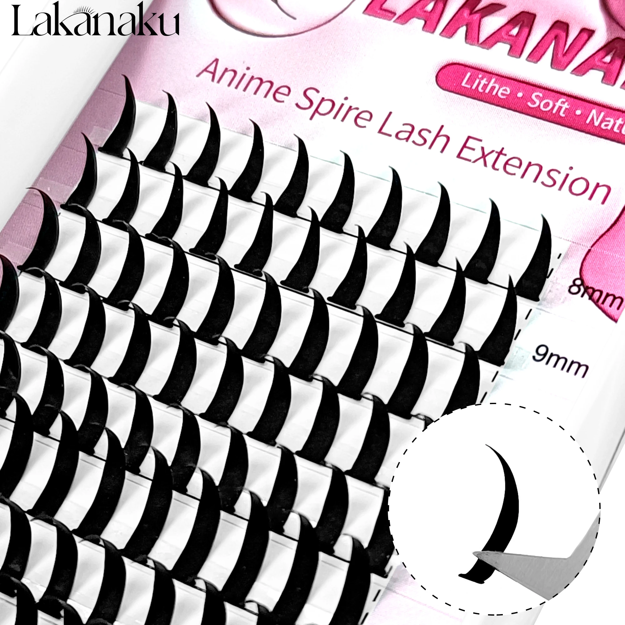 LAKANAKU Black Spikes Comic Spire Lashes Feenwimpernverlängerungen Weiches individuelles Volumen Falsche Wimpern Lieferanten Make-up