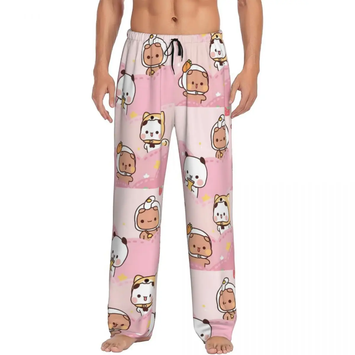 

Custom Bubu Dudu Pajama Pants Sleepwear Men's Elastic Waistband Kawaii Sleep Lounge Bottoms with Pockets