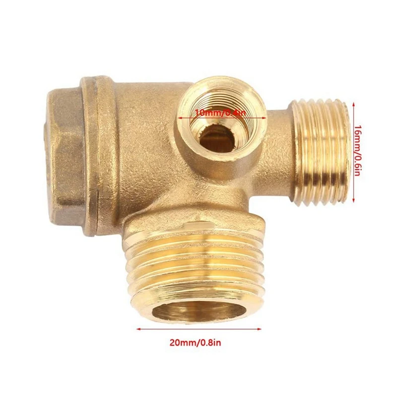 1 Three-Way Air Compressor Check Valve Direct Connection Air Compressor Check Valve,Valve Port: 20Mm 16Mm 10Mm