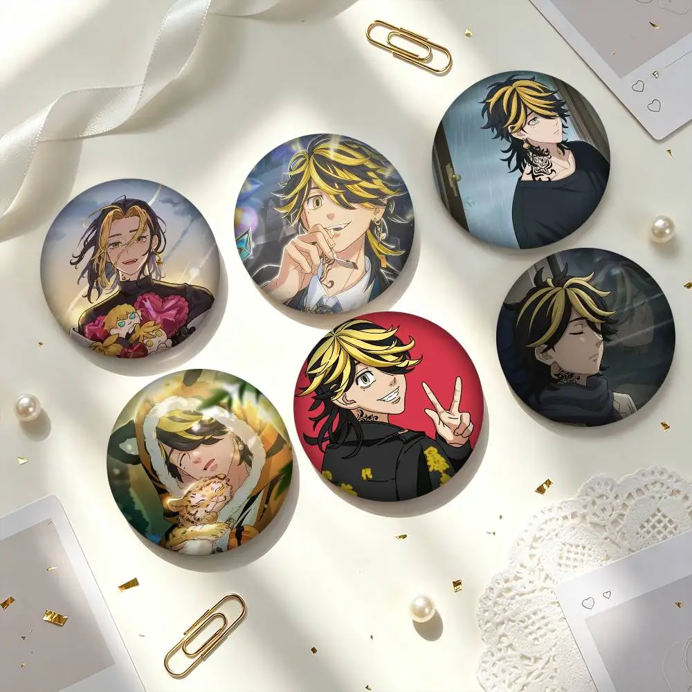 T-Tokyo Revengers K-Kazutora Hanemiya  25mm 32mm 44mm 58mm 75mm Brooches Badges Pins for Accessories Gift