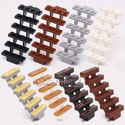 Marumine 10PC Staircase MOC Bricks 7x4x6 House Stairs Straight Open 30134 Steps Ladder Modular My City Building Block Particles