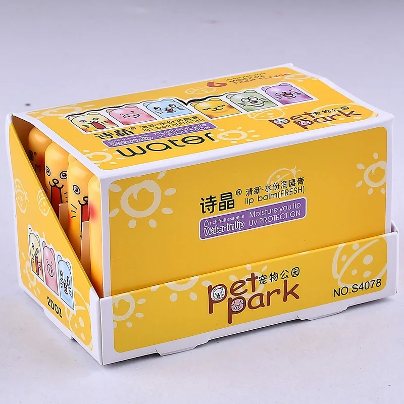 24Pcs Cute Bear Lip Balm Clear Fruit Flavored Moisturizing Lipstick Lip Balm Kids Lips Care Party Birthday Gifts