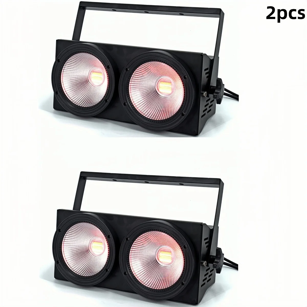 2pcs 200W LED Audience Blinder Lights 2Eye 2x100W Par Cob RGBWAUV 6in1 Strobe Wash Beam Stage Lighting Dj Disco