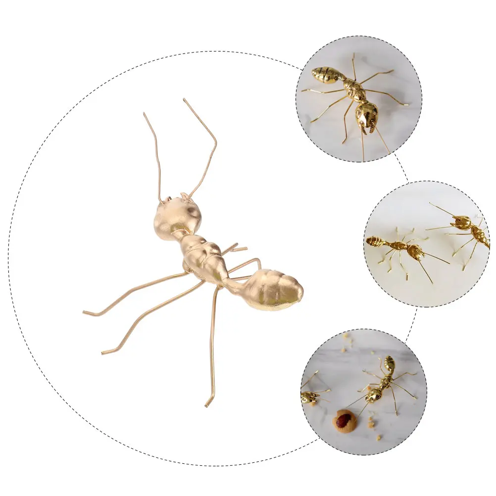 

Tabletop Decor Gardening Decoration Ornaments Delicate Ant Craft Golden Figurine