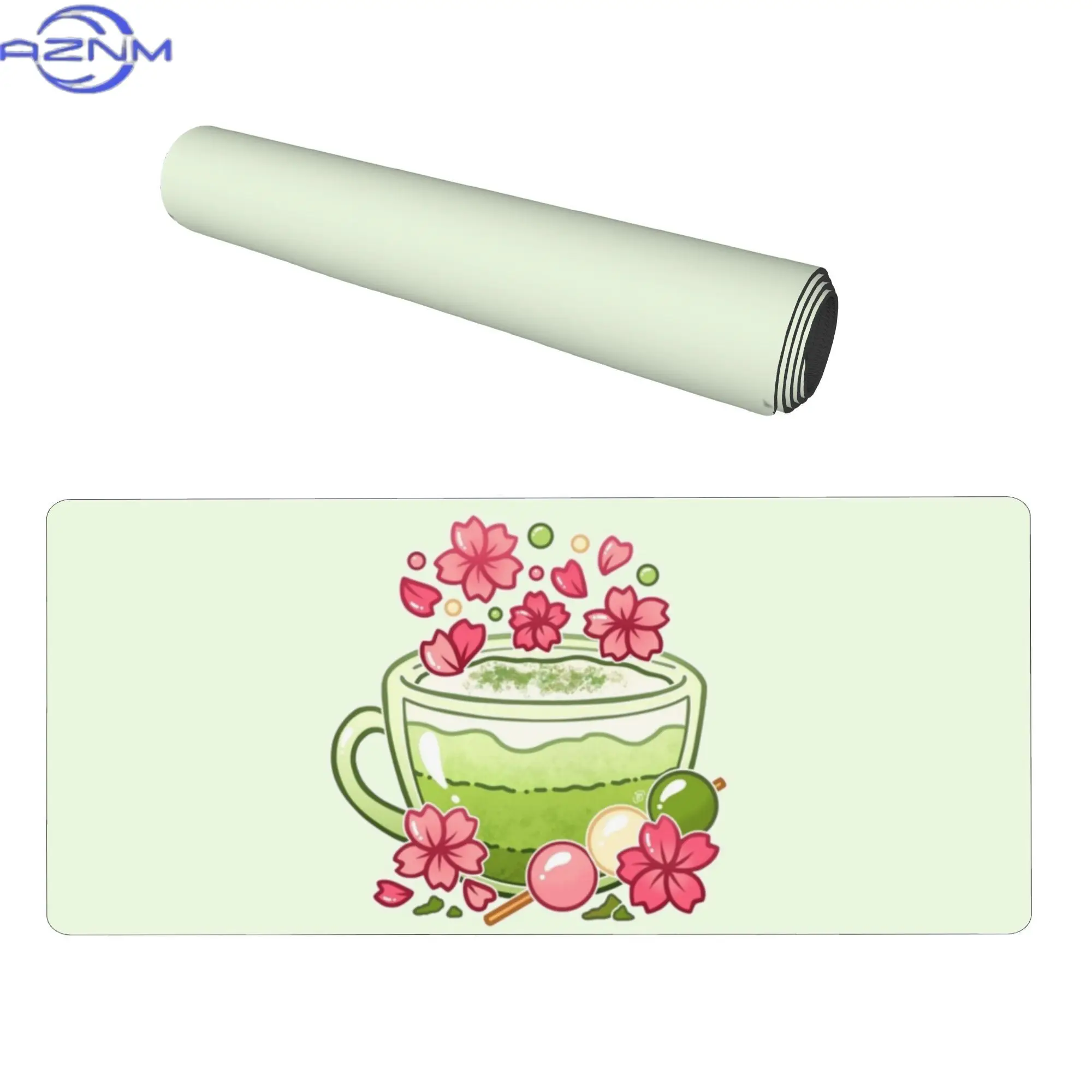 Durable Keyboardpad Multiple Sizes Desk Mat for Gaming Workstation Office Desk Setup Study Table Everyday Use Sakura Matcha Tea