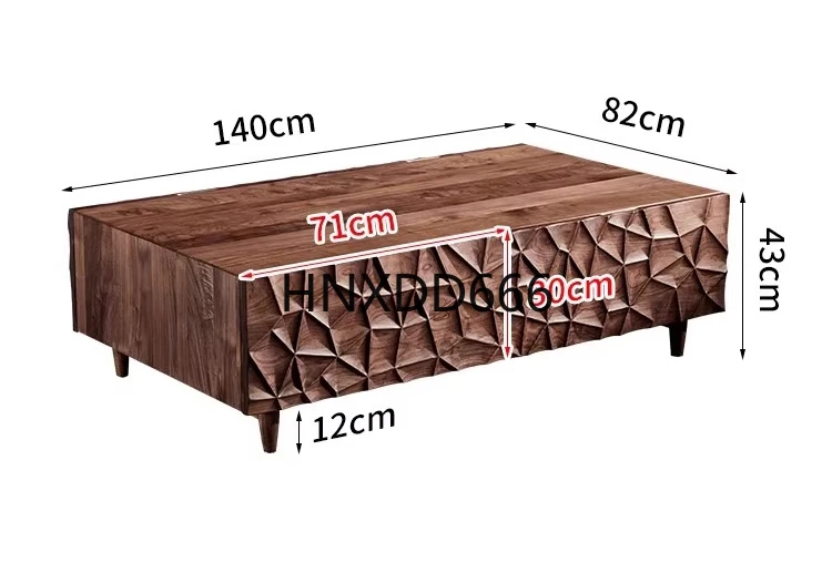 

Black walnut coffee table rectangular solid wood table