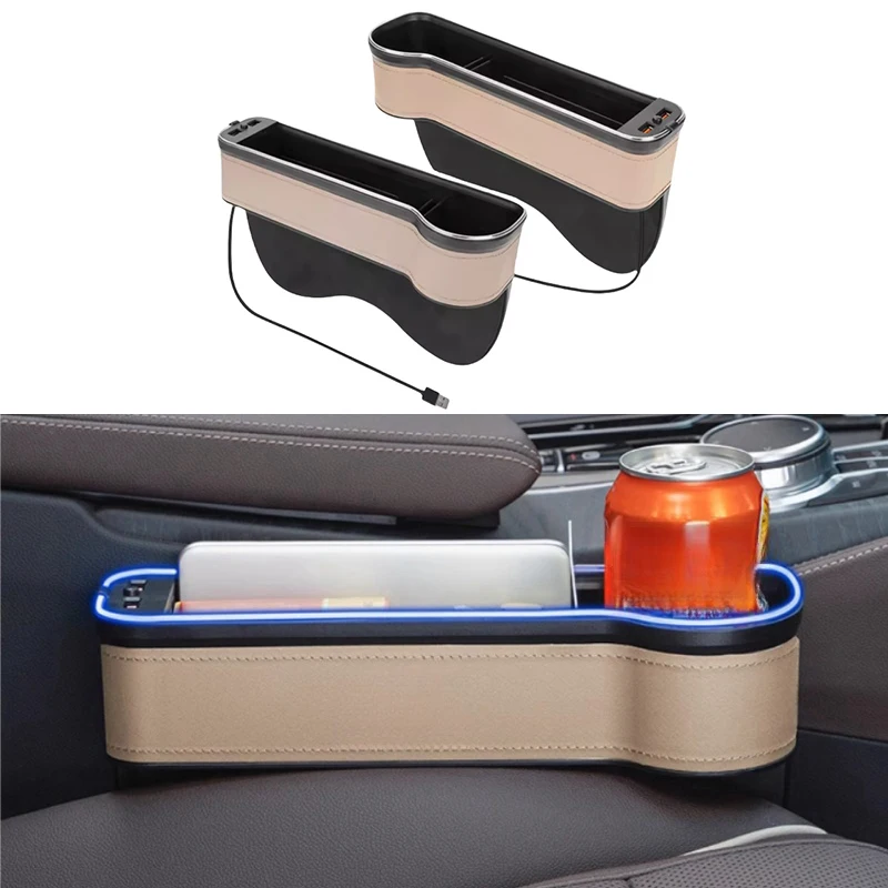 Car Seat Gap Storage Storage Box Fit for JETOUR Traveler T2 2023-2024 Modified Colorful Ambient Light Car Interior Accessories