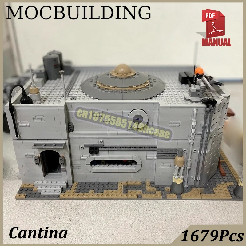 Volcanic Planet Cantina with Interiors Bricks Model Sci fi Space City Street View MOC Building Blocks Construction Toys Gifts