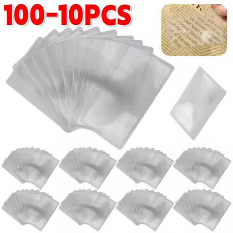 100-10PCS 3 X Loupe magnifier Fresnel lens Magnifying Glasses Light Transparent Pocket Credit Card For Animal Spider Insect Box