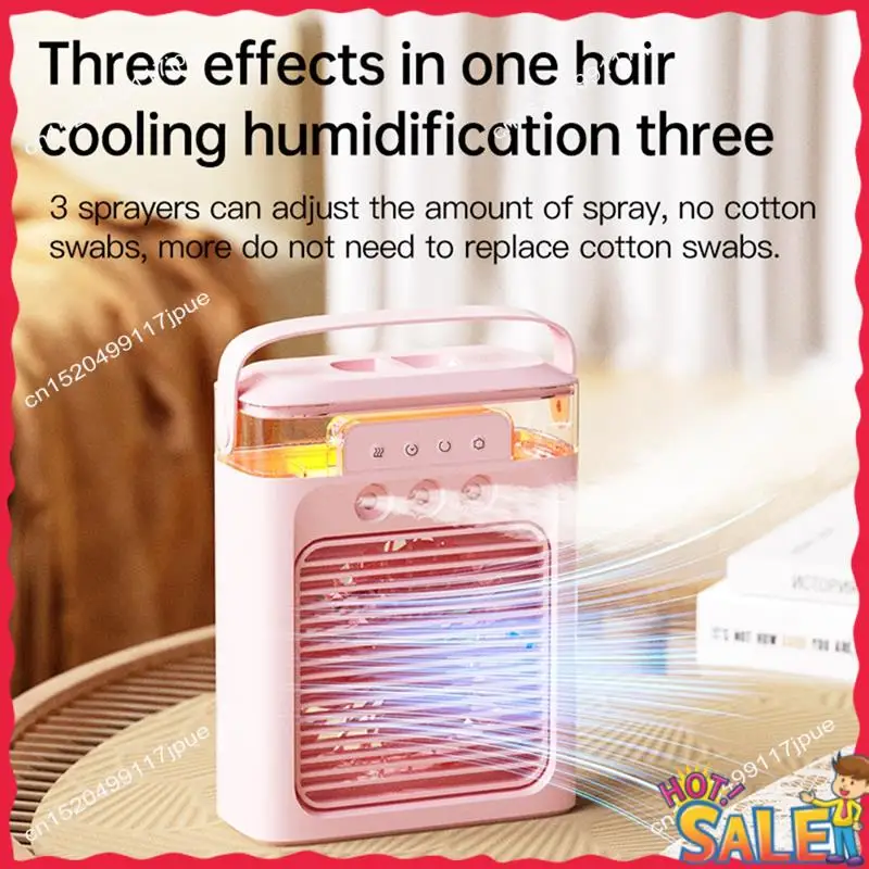 

Вентилятор кондиционера BOFO, портативный USB-вентилятор с цветными режимами светодиодной подсветки для стола, тумбочки, журнального столика-E