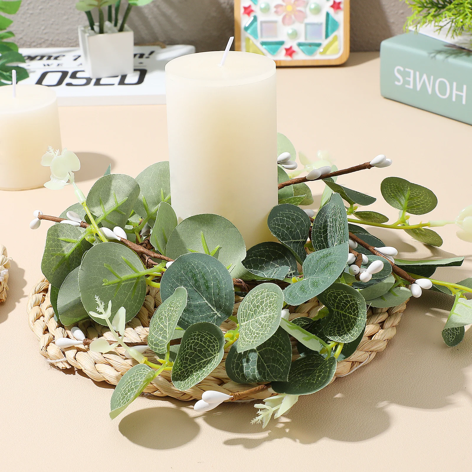 

2pcs Decorative Wreaths Premium Material Long Lasting Home Holiday Wedding Party Decoration Festival Easter Accessory