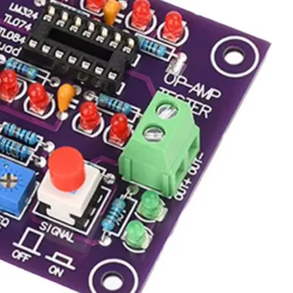 /DC /12V /T2 OPAMP Operational Tester Board With LED For Single Dual For Quad Op Amp Chip High Low Testing Tool