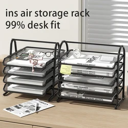 Mesh Letter Tray,Office Desk Paper Organizer with Sliding Trays for Desk Accessories, Office Supplies and File Storage, Black