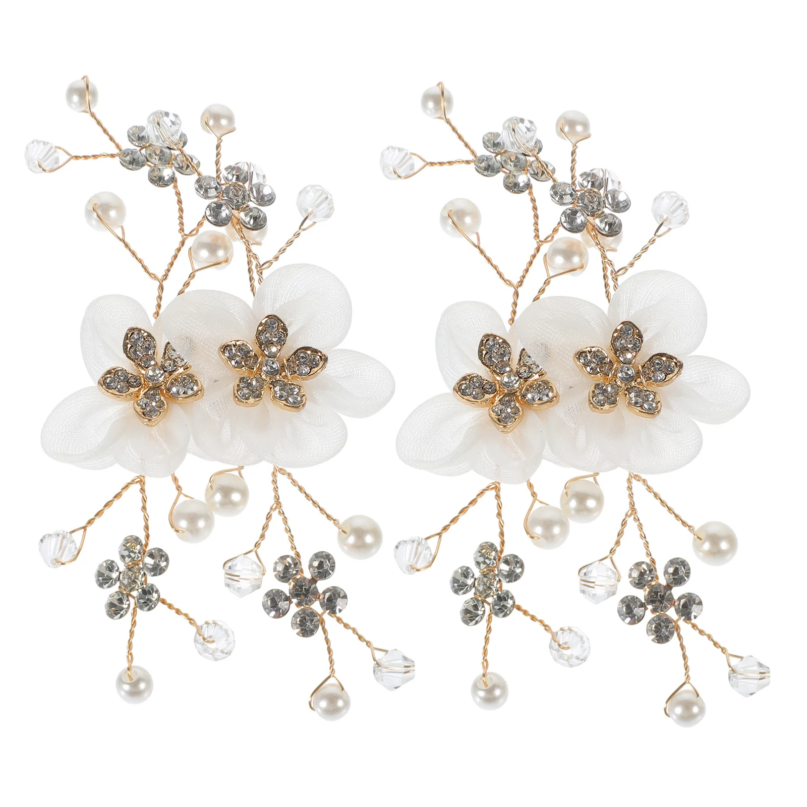 

2Pcs Pearl Decorative Shoe Clips Elegant Flower Embellishments for Bride Wedding Party Bridal Shoe Charms Accessories