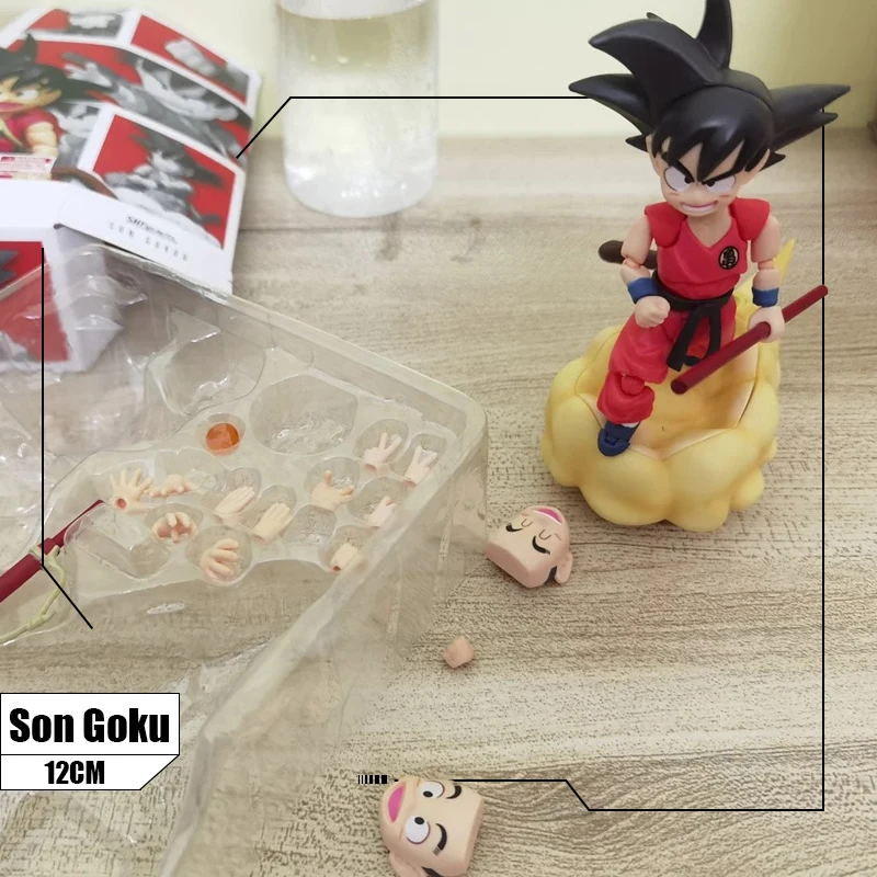 

12cm Anime Dragon Ball Kakarotto Son Goku Figure GK Action Figurine Somersault Cloud Movable Doll Model Toy Collection Kids Gift