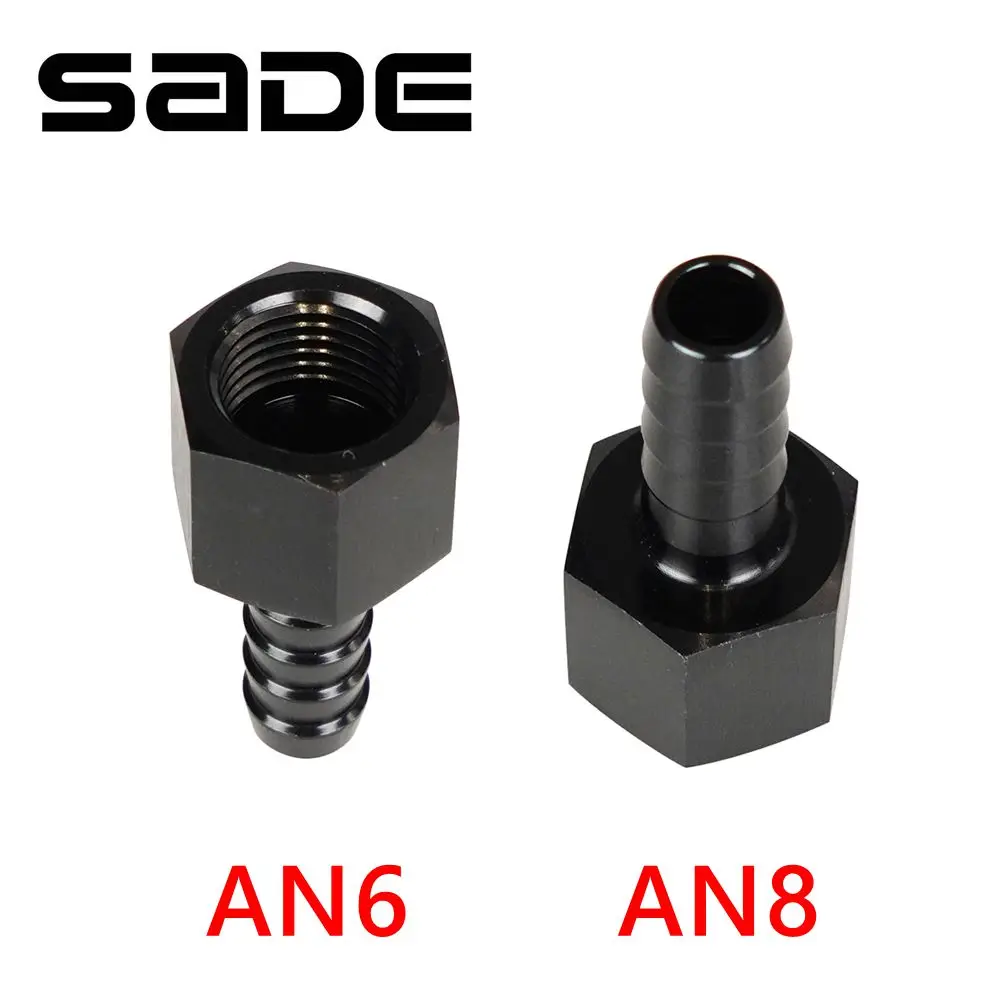 1 SZTUK 6AN 8AN Gwint męski do 3/8" Adapter węża przewodu paliwowego AN6 AN8 Adapter złączki kolczastej złącza AN-6 AN-8 Czarny