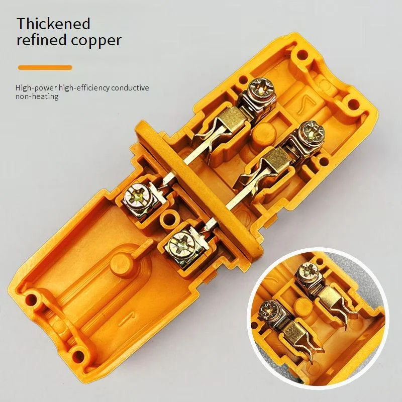 16A High Power Pure Copper Male Female Connector 2 Prong Plug Receptacle Power Extension Cord Adapter