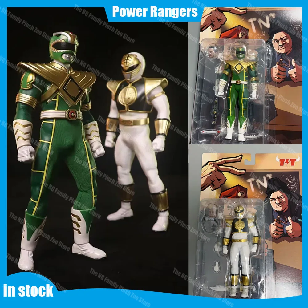 

Tree New Toys 1/12 Mighty Green White Power Rangers Anime Figure Action Figure Childhood Memory 6" Full Set Custom Toy Gift