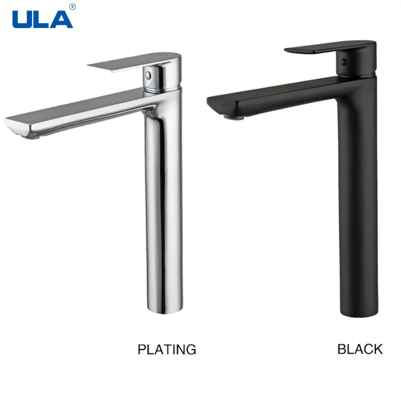 

ULA Brass Basin Faucet Bathroom Faucets Hot and Cold Mixer Tall Bathroom Sink Faucets Black Chrome Washbasin Tap Crane Torneira