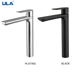 ULA Brass Basin Faucet Bathroom Faucets Hot and Cold Mixer Tall Bathroom Sink Faucets Black Chrome Washbasin Tap Crane Torneira