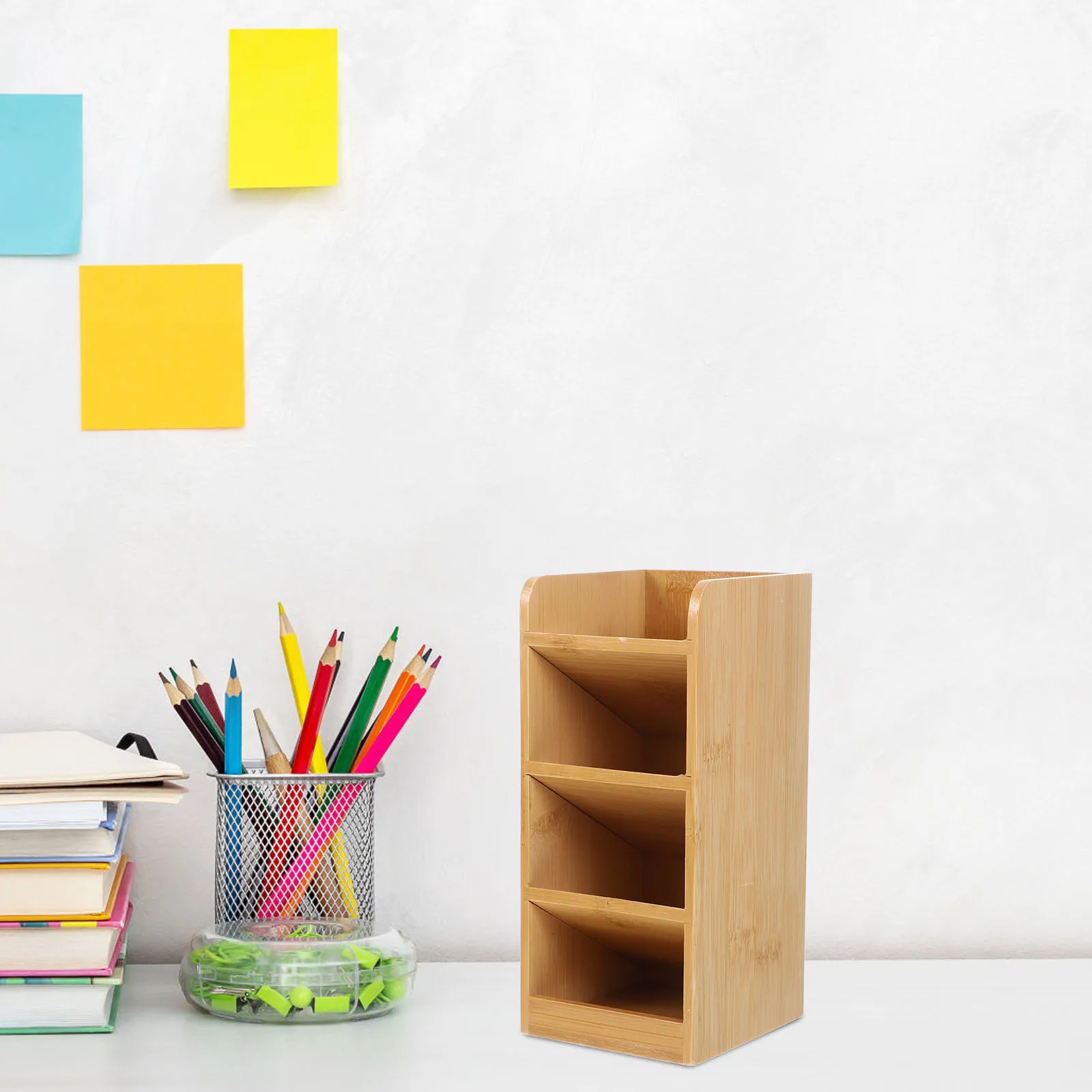 

Wooden Desktop Organizer Pen Holder Multi-Functional Desk Storage Holder for Office Classroom Home Supplies Desk Organizer