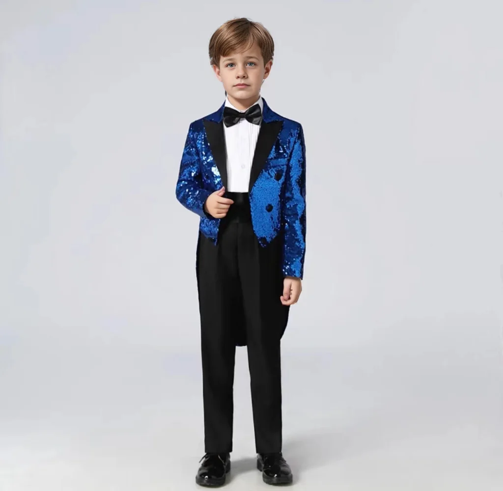 Boy Suit Colorful Blazer Pant Sets 2 Piece Handsome Birthday Dress  Prom Evening Party Stage Performance Costumes High Quality