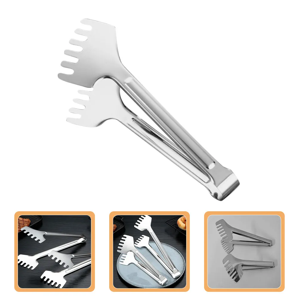 

Щипцы для салата из нержавеющей стали, комбинированный дизайн, нескользящие, для сервировки еды, для фуршета, пасты, барбекю, гриля, металлические щипцы для приготовления пищи