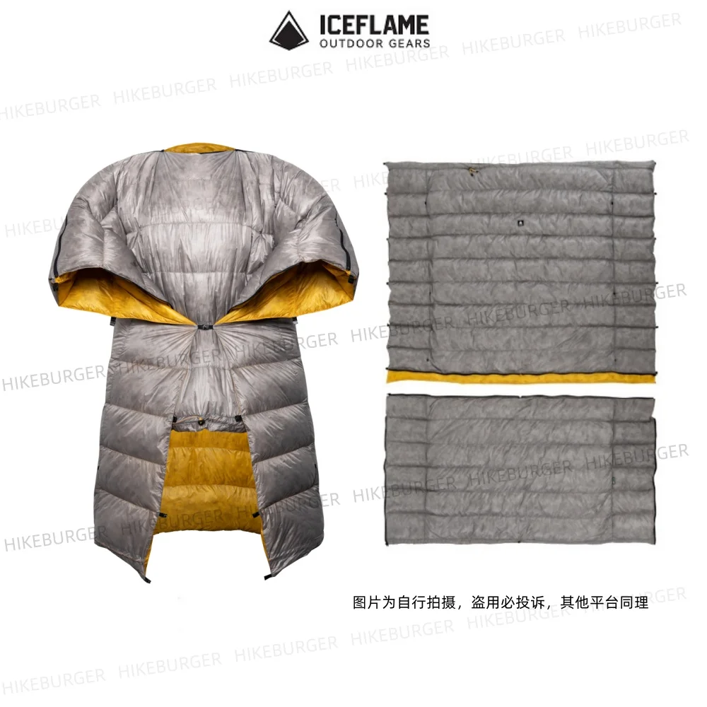 

Ice Flame Outdoor Camping NXT Split Down Quilt Ultralight 800FP Muscovy Down Multi-functional Sleeping Bag Hiking Backpacking