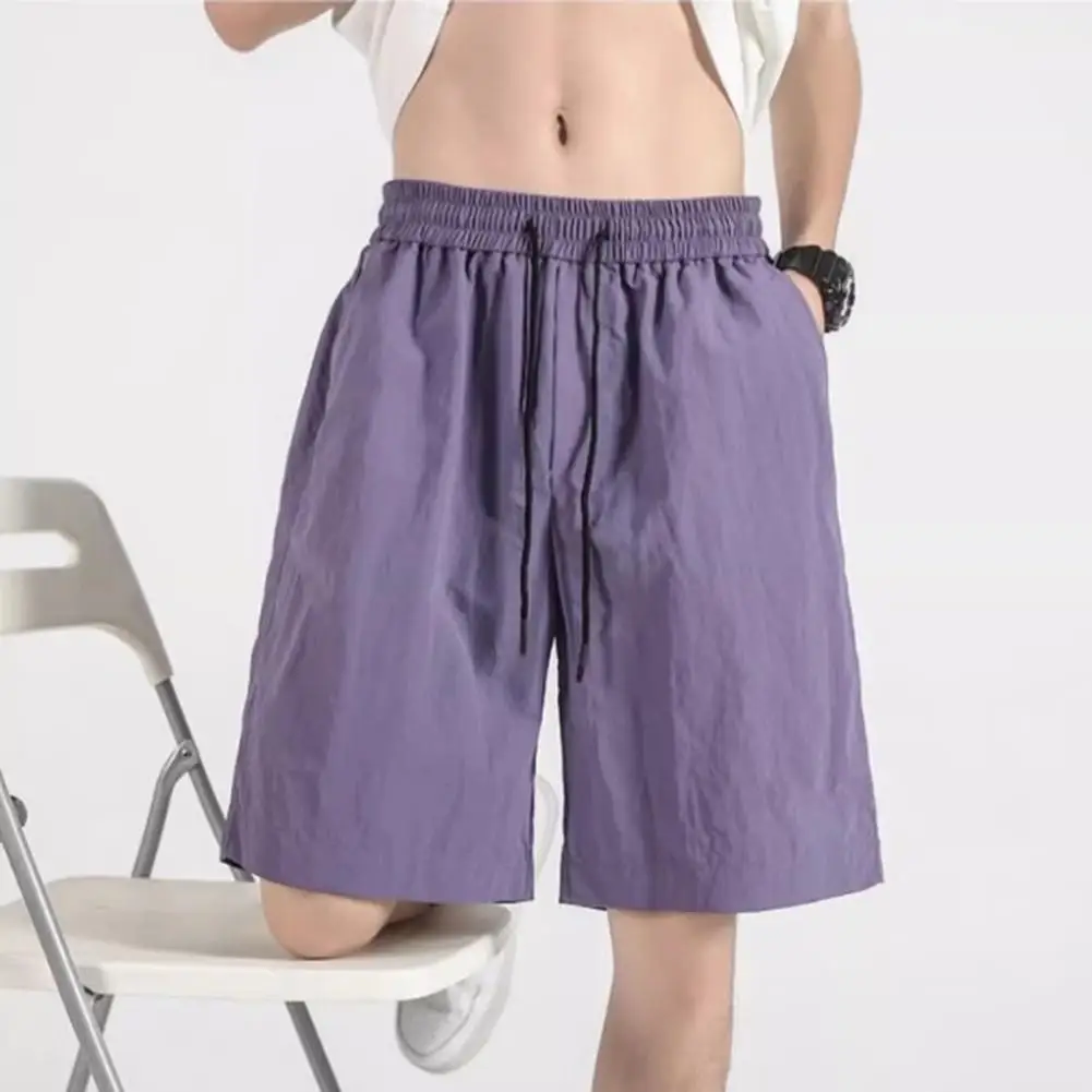 Quick Drying Men's Shorts with Full Elastic Waistband and Functional Drawstring for Gym Outdoor Walks or Home Comfort