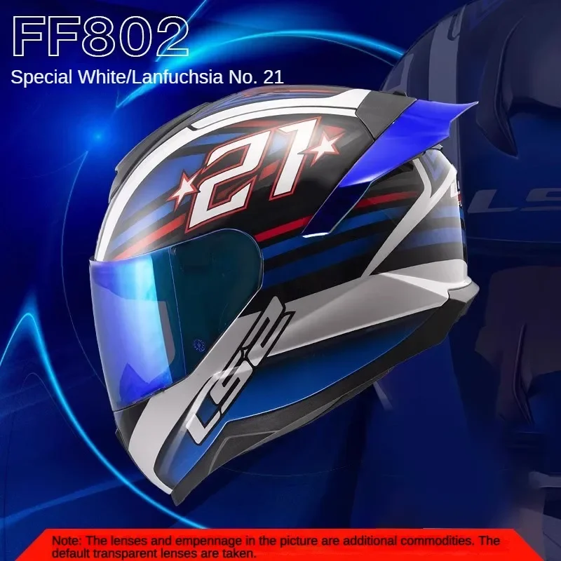 LS2 802 ABS Motorcycle Helmet Full Helmet Winter Riding Motocross Big Tail Running Helmet Four Seasons General Purpose Commuter