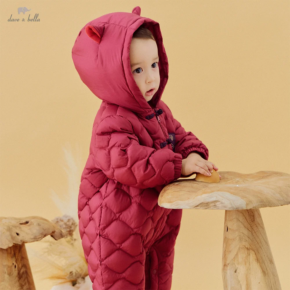 

Dave Bella Baby Jumpsuit Autumn Winter Newborn Velvet Creeper Boys Down Casual Romper Outerwear Children Warm Clothing DB4254259