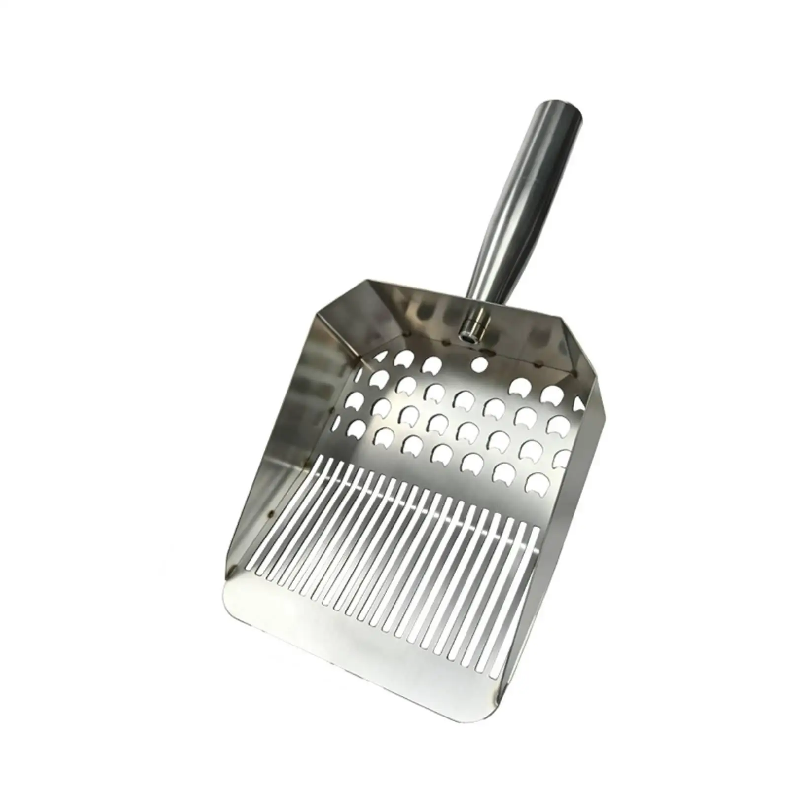 Sand Sifting Shovel for Beachcombing Adventures with Stainless Steel Perforated Dipper for Shell Gathering and Debris Filtering