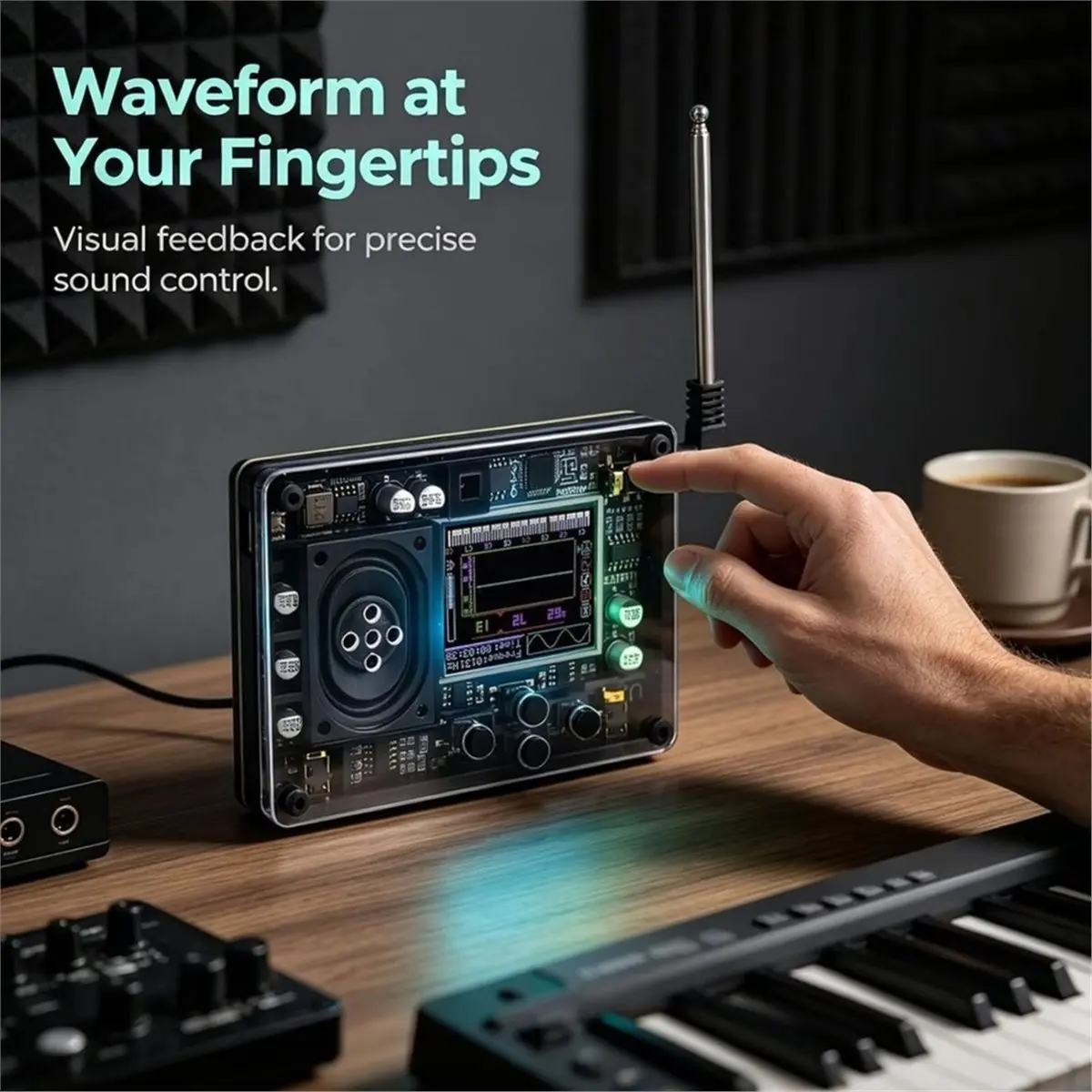Theremin Instrument, Theremin Musical Electronic Instrument with Screen Display Support 20 Instrument Types and 70 Tones
