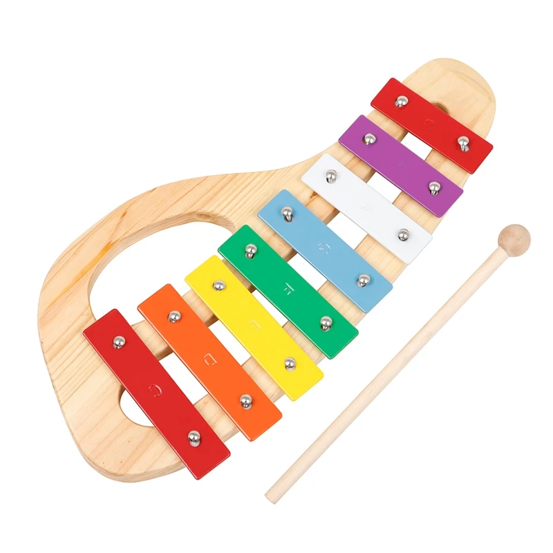 Portable Eight-Tone Hand-Knocking Piano With Knocking Stick Early Education Xylophone Percussion Instrument