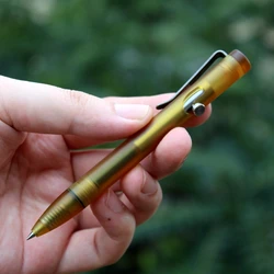1 Piece ULTEM Made Pen with Titanium Pocket Clip EDC PEI Ball Point Pen for Office Signature Writing Gift Pen