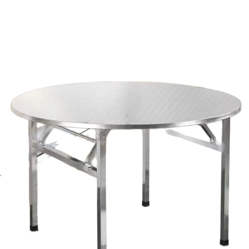 

Thickened stainless steel folding round table restaurant food stall running water seat table