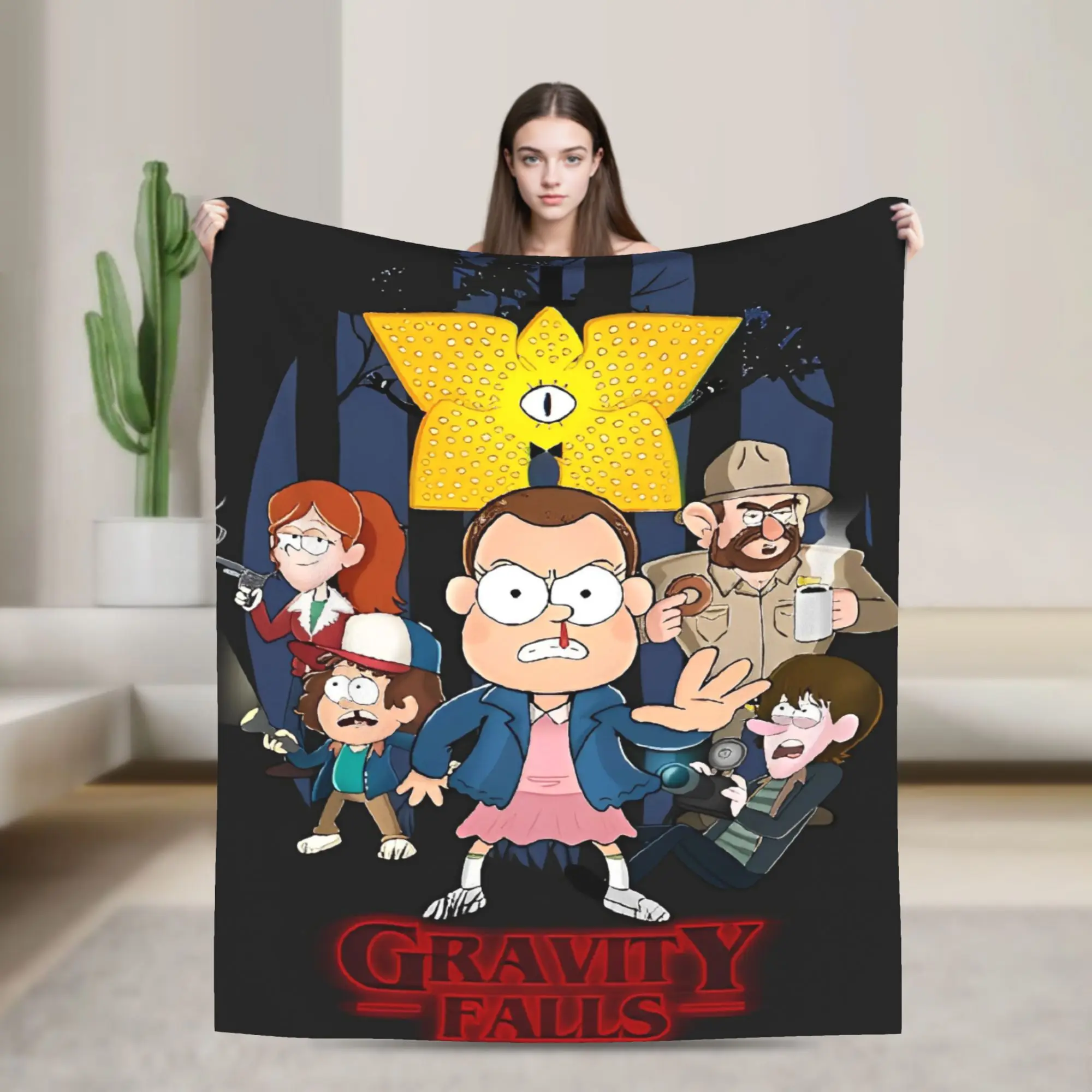 

Stranger Gravity Falls Blanket Plush Funny Warm Throw Blankets for Home Restaurant Autumn/Winter