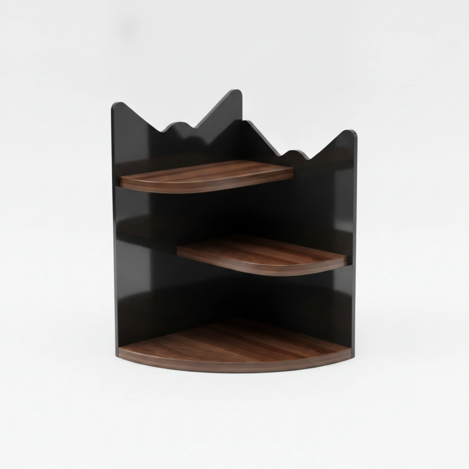 3-Tier Corner Shelf Curved Corner Storage Rack Cat-Shaped Shelf Freestanding Shelving Modern for Collectors, Desktop